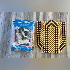 (2) Vintage Car Wood Beaded Seat Cover Cushion Roller Chair Back Relax Comfort